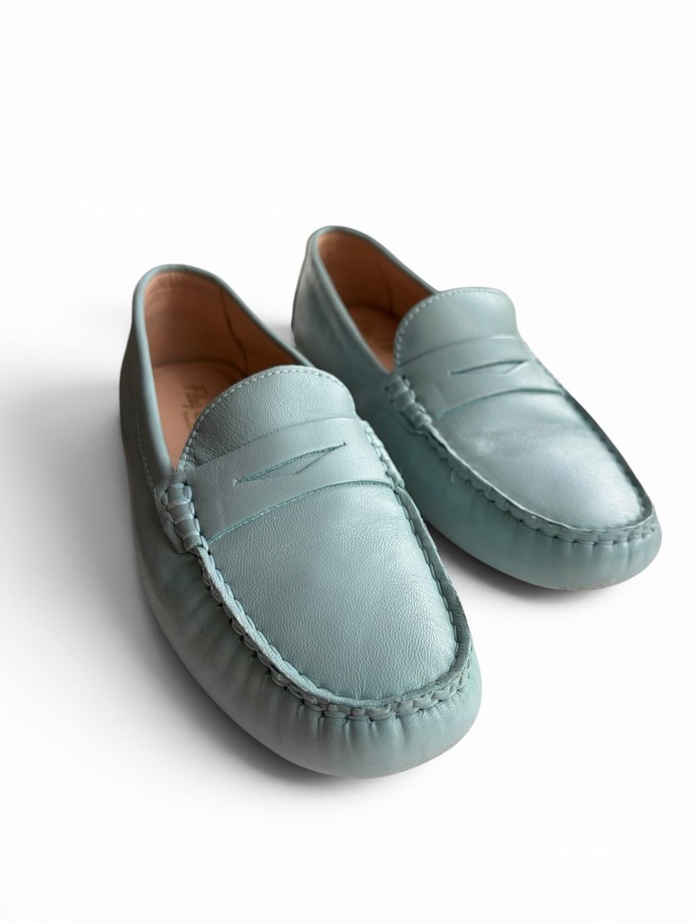 Flag Ltd Morgan Leather Penny Loafers in Tidal Blue Womens - Picture 3 of 16